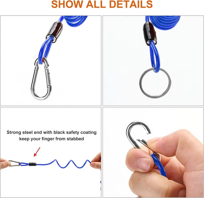 Rnigs 6FT Trailer Breakaway Coiled Cable, Trailer Brake Away Cable, Trailer Breakaway Safety Cable, Spring Towing Coiled Wire for RV Trailer Emergency Camper Breakaway Switch - Image 4